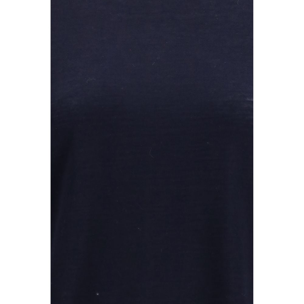 T-Shirt by Thom Browne for women in merino wool blue features a plush silhouette, showcasing a sophisticated and for a truly plush finish.