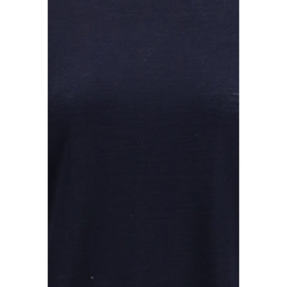T-Shirt by Thom Browne for women in merino wool blue features a plush silhouette, showcasing a sophisticated and for a truly plush finish.