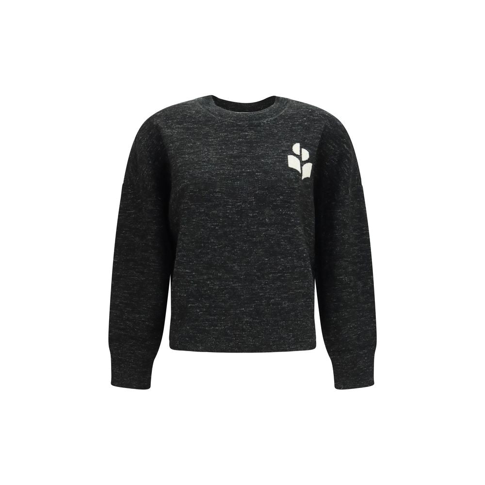 Sweatshirt by Isabel Marant Étoile for women in merino wool polyamide viscose & cotton black, silver & toile features an exquisite silhouette, showcasing long-sleeve and crew neckline details for a exquisite look.