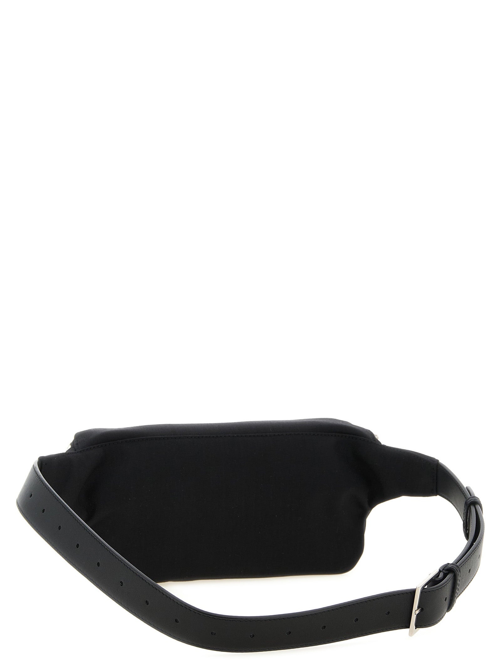 Fanny Pack Messenger Bag by Saint Laurent for men in lamb leather & polyester black, silver & monogram presents a on trend Cassandre Lamb leather & Polyester Fanny Pack Messenger Bag design, featuring a secure buckle, ample cardholder, and on trend crossbody-strap, shoulder-strap, adjustable-strap & belt-strap for a on trend finish.