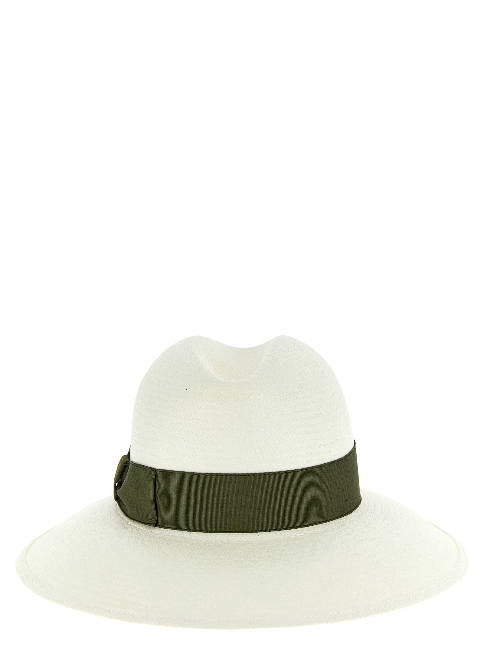 Fedora by Borsalino for women in hemp & straw bicolour & green features a timeless silhouette, showcasing the timeless design of the Fedora Hemp & Straw collection with a truly timeless finish.