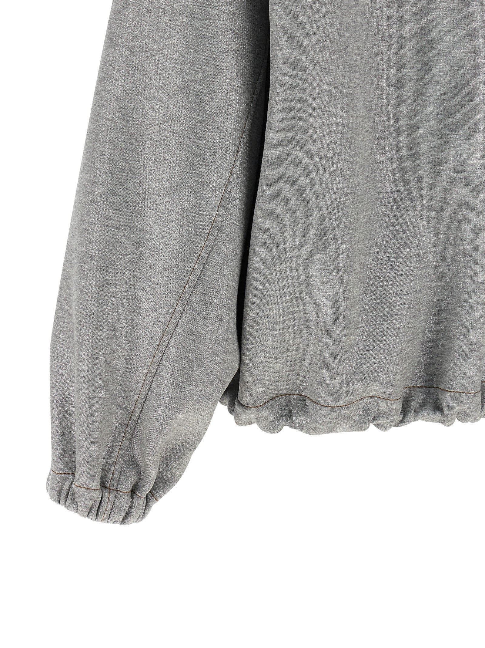 Hooded Bomber Jacket by Brunello Cucinelli for women in polyamide cotton silver features a dramatic silhouette, showcasing a sophisticated and distinctive hooded for a dramatic aesthetic.