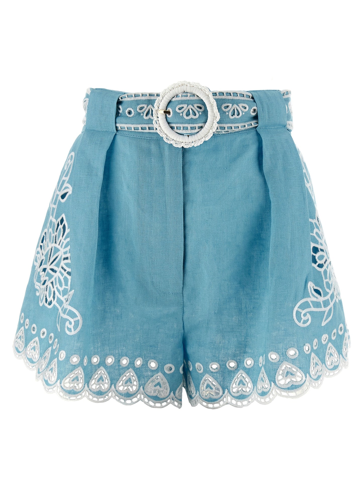 FARM RIO Women's Linen Twill Bermuda Shorts - Light Blue Pearl