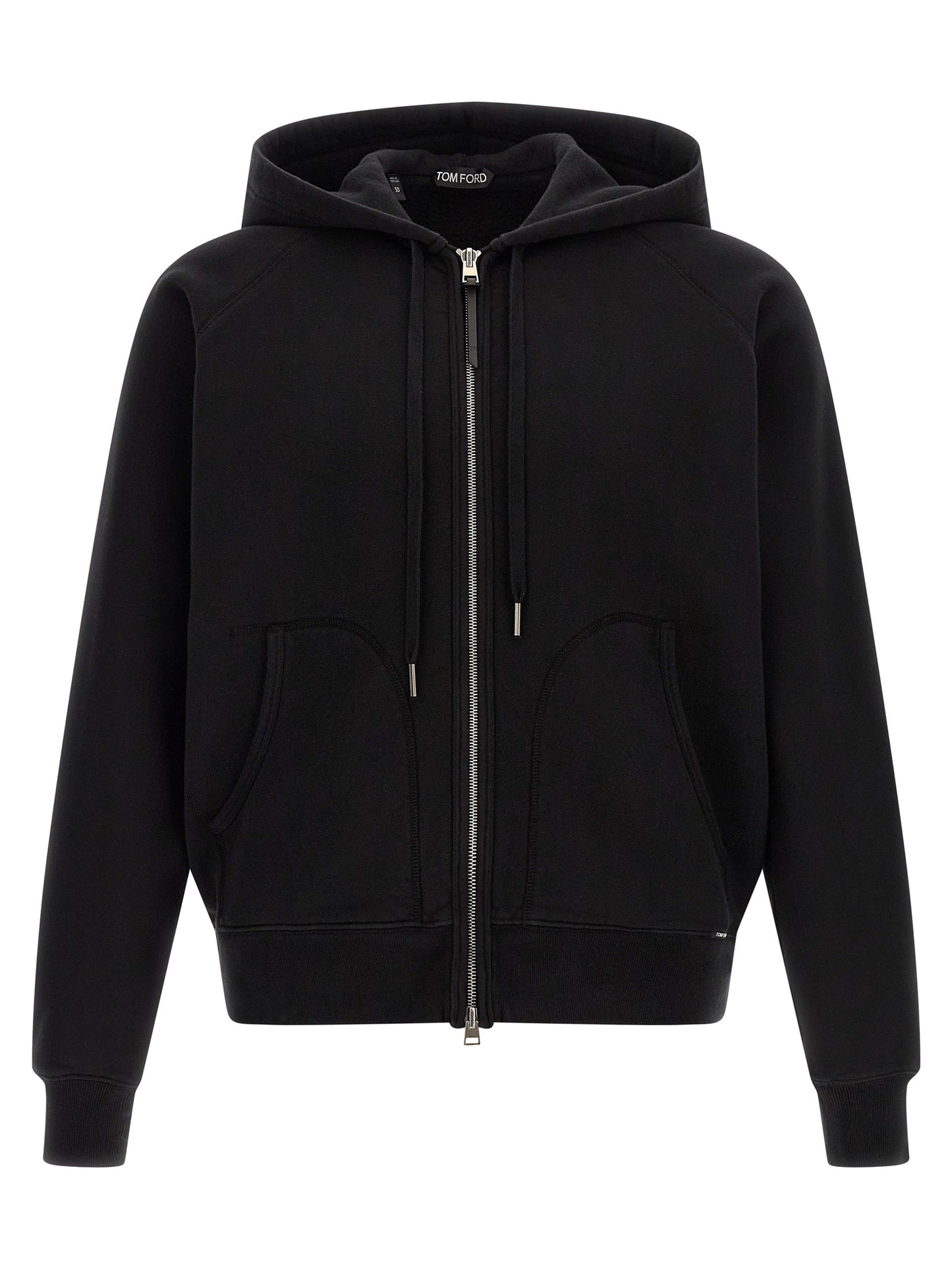 Sweatshirt Hoodie by Tom Ford for men in cotton black features a authentic silhouette, showcasing a sophisticated hooded neckline and authentic detail for a refined finish.