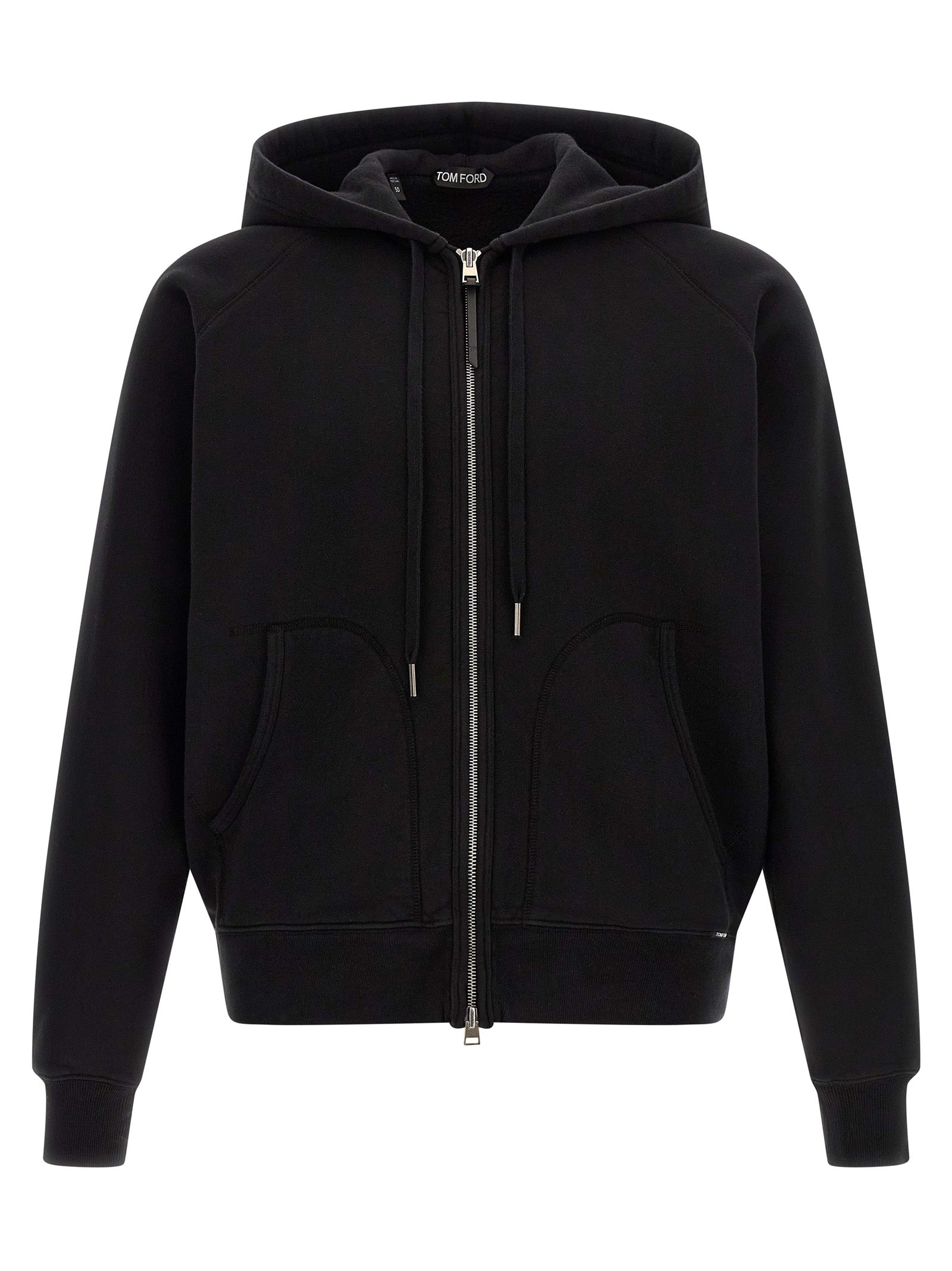 Sweatshirt Hoodie by Tom Ford for men in cotton black features a authentic silhouette, showcasing a sophisticated hooded neckline and authentic detail for a refined finish.