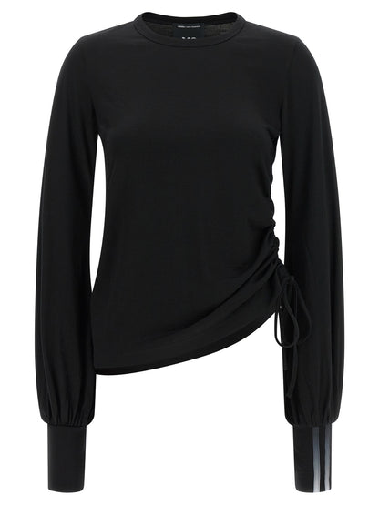 Activewear T-Shirt by Y-3 for women in merino wool gradient, black & striped features an contemporary design with , a long-sleeve length, and a contemporary .