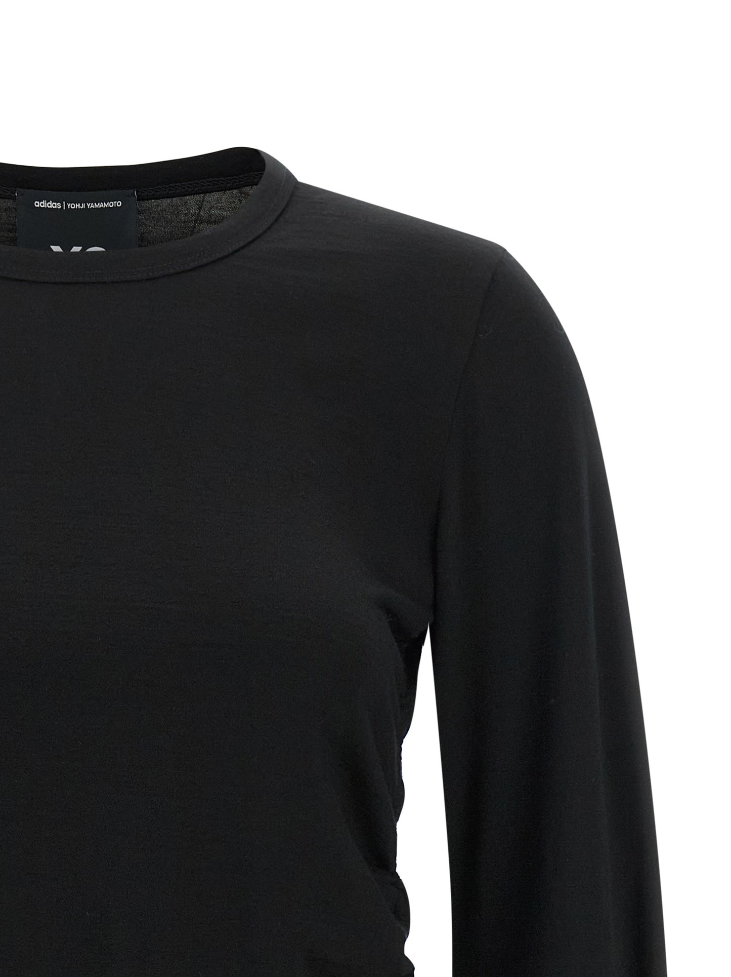 Activewear T-Shirt by Y-3 for women in merino wool gradient, black & striped features a versatile silhouette, showcasing a versatile and detailed with high-performance for a premium look.
