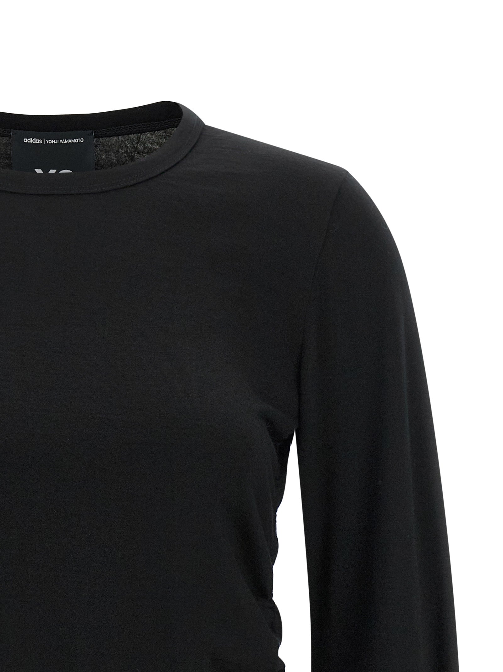 Activewear T-Shirt by Y-3 for women in merino wool gradient, black & striped features a versatile silhouette, showcasing a versatile and detailed with high-performance for a premium look.