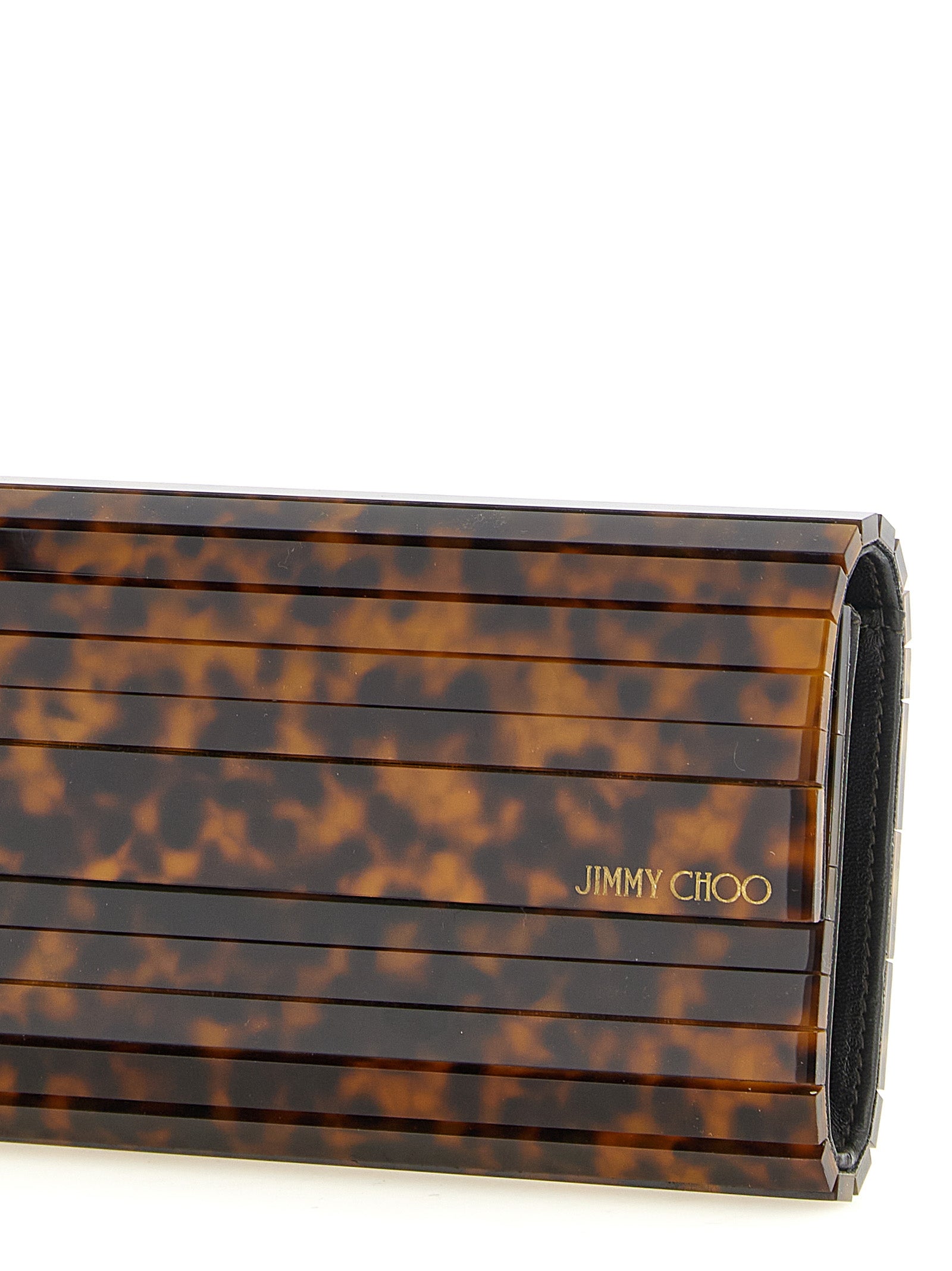 Shoulder Evening Flap Clutch Handbag by Jimmy Choo for women in polyester leather amber, beige, brown & gold features a architectural silhouette, showcasing a secure flap & magnetic, ample , and versatile shoulder-strap for a architectural finish.