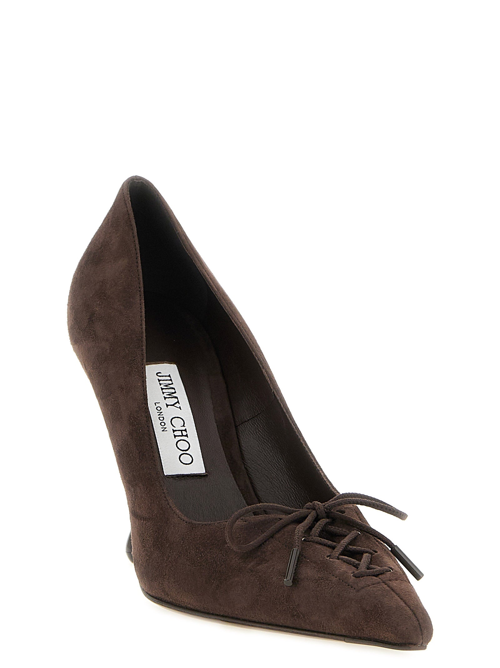 High-Heel Pumps Heels by Jimmy Choo for women in suede leather brown features a effortless chic silhouette, showcasing the Women's Suede Leather High-Heel Pumps Heels design with a effortless chic high-heel and for a effortless chic finish.