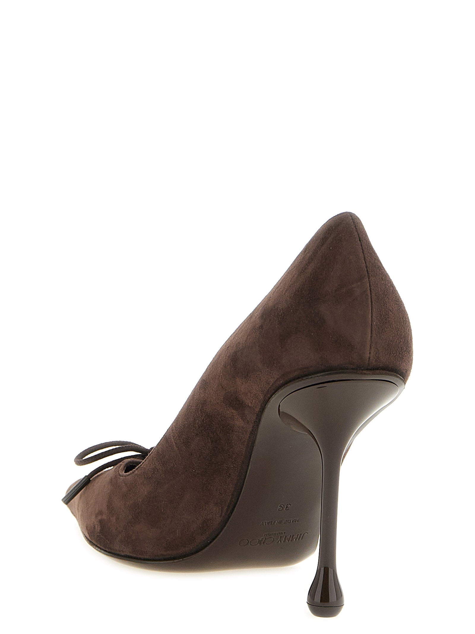 High-Heel Pumps Heels by Jimmy Choo for women in suede leather and brown showcases a effortlessly elegant silhouette as Women's Suede Leather High-Heel Pumps Heels, featuring a effortlessly elegant high-heel and a effortlessly elegant for an elegant look.