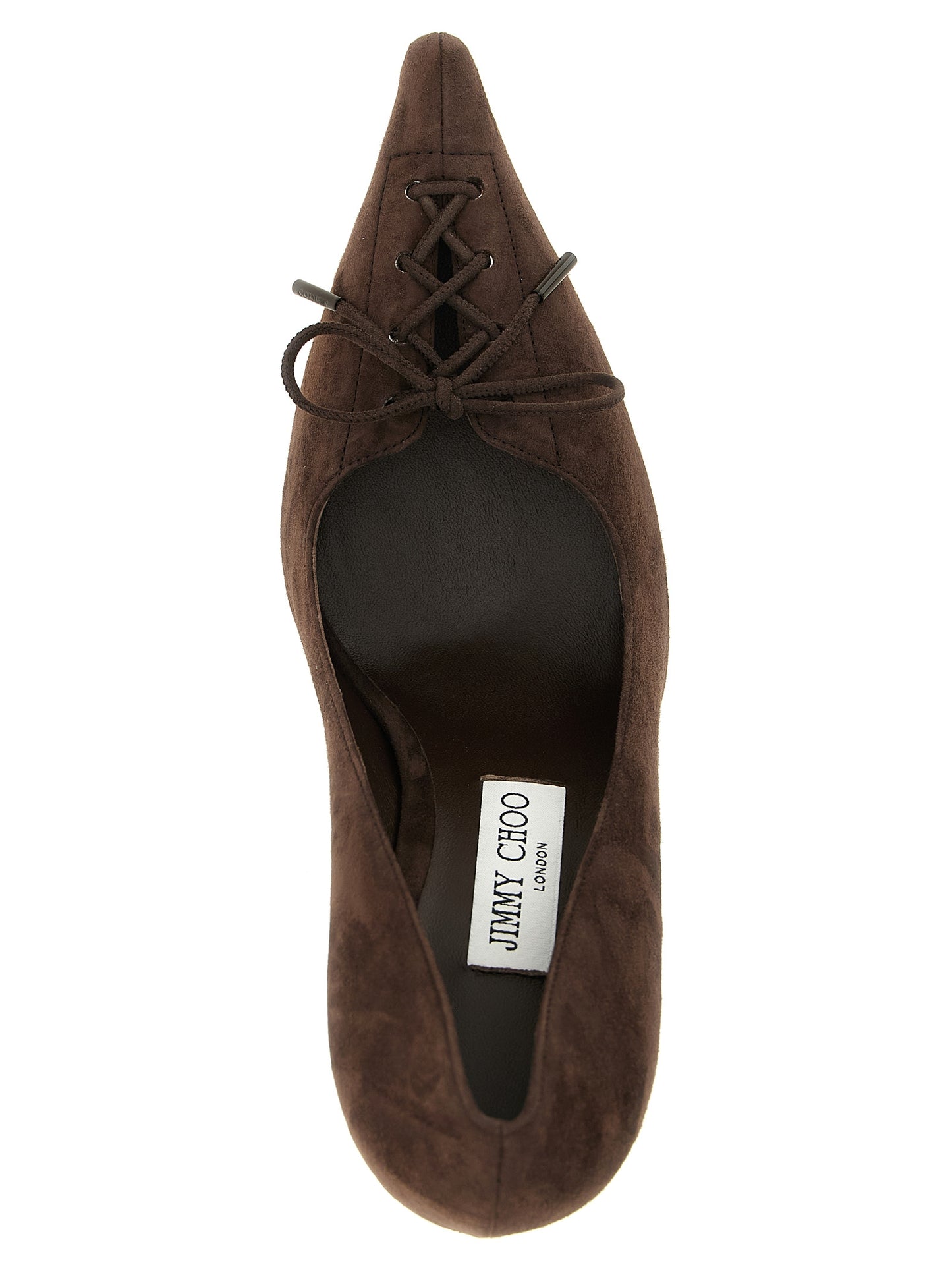 High-Heel Pumps Heels by Jimmy Choo for women in suede leather brown features an captivating silhouette, showcasing the elegant Women's Suede Leather High-Heel Pumps Heels design with a high-heel and a sophisticated .