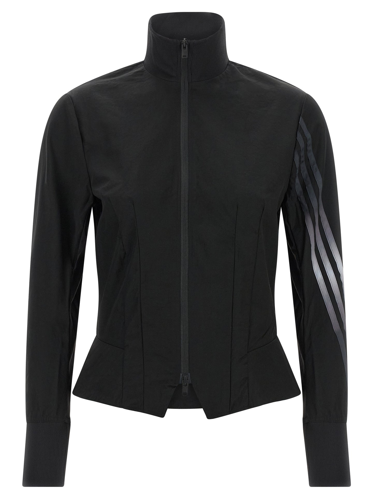 Activewear Sweatshirt by Y-3 for women in polyamide twill gradient, black & striped showcases a versatile silhouette, artfully detailed with a versatile high-neck neckline and for a versatile finish with .