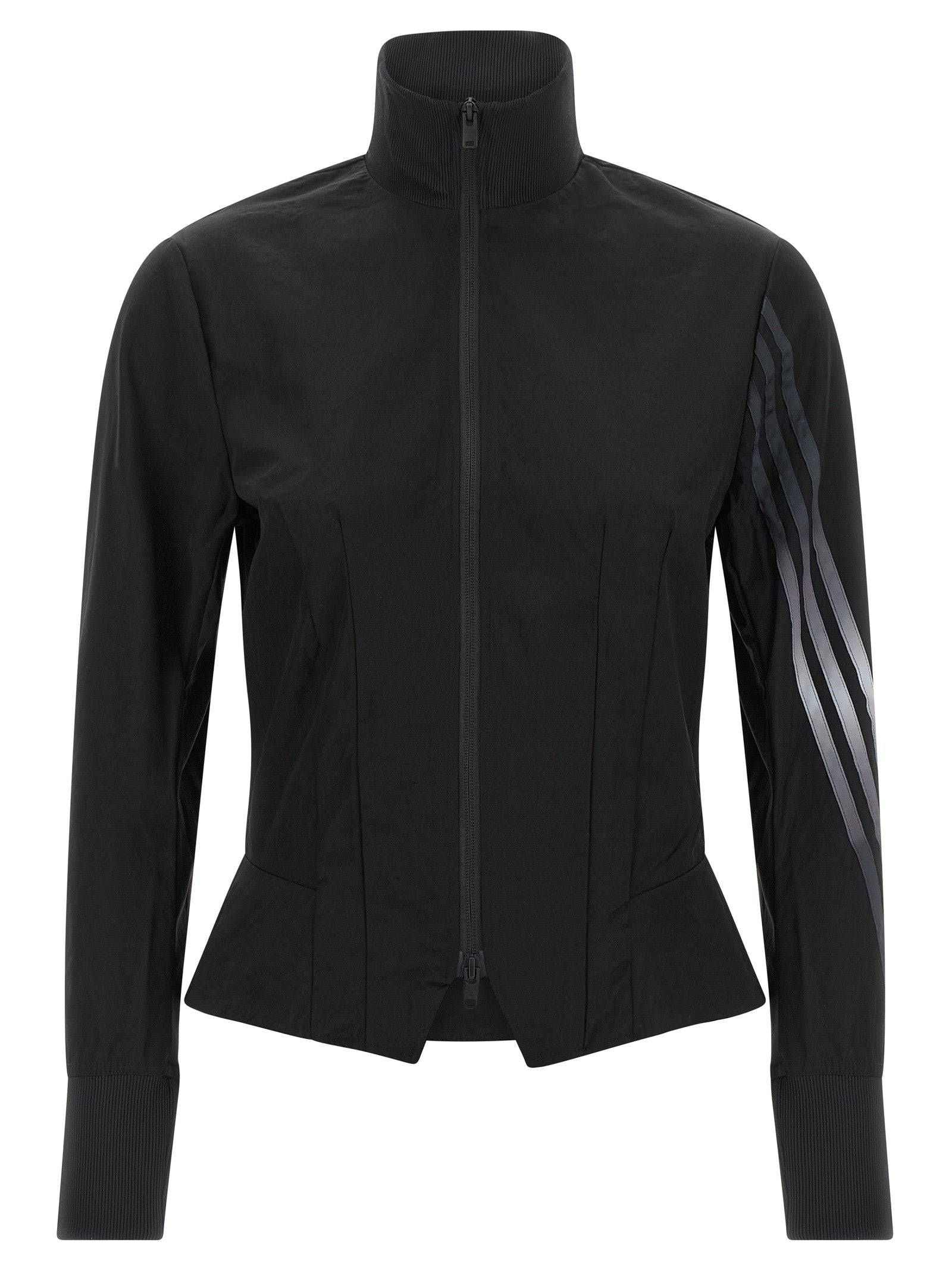 Activewear Sweatshirt by Y-3 for women in polyamide twill gradient, black & striped showcases a versatile silhouette, artfully detailed with a versatile high-neck neckline and for a versatile finish with .