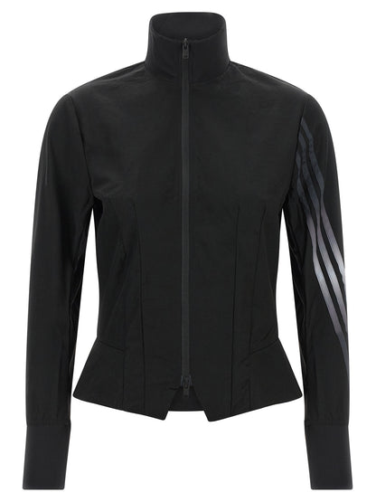 Activewear Sweatshirt by Y-3 for women in polyamide twill gradient, black & striped showcases a versatile silhouette, artfully detailed with a versatile high-neck neckline and for a versatile finish with .