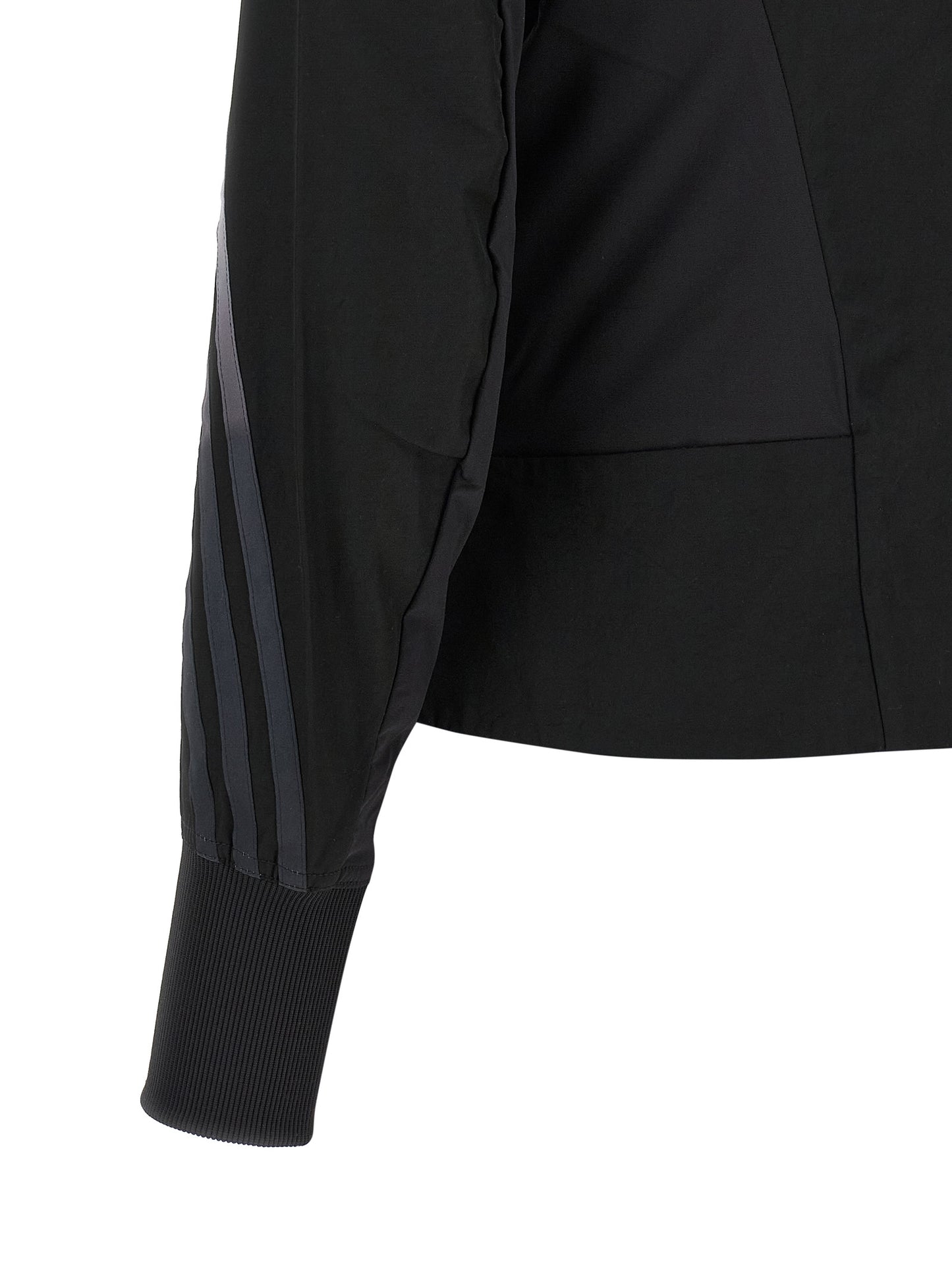 Activewear Sweatshirt by Y-3 for women in polyamide twill gradient, black & striped showcases a athletic silhouette with sleeves, a athletic high-neck neckline, and high-performance for a athletic aesthetic.