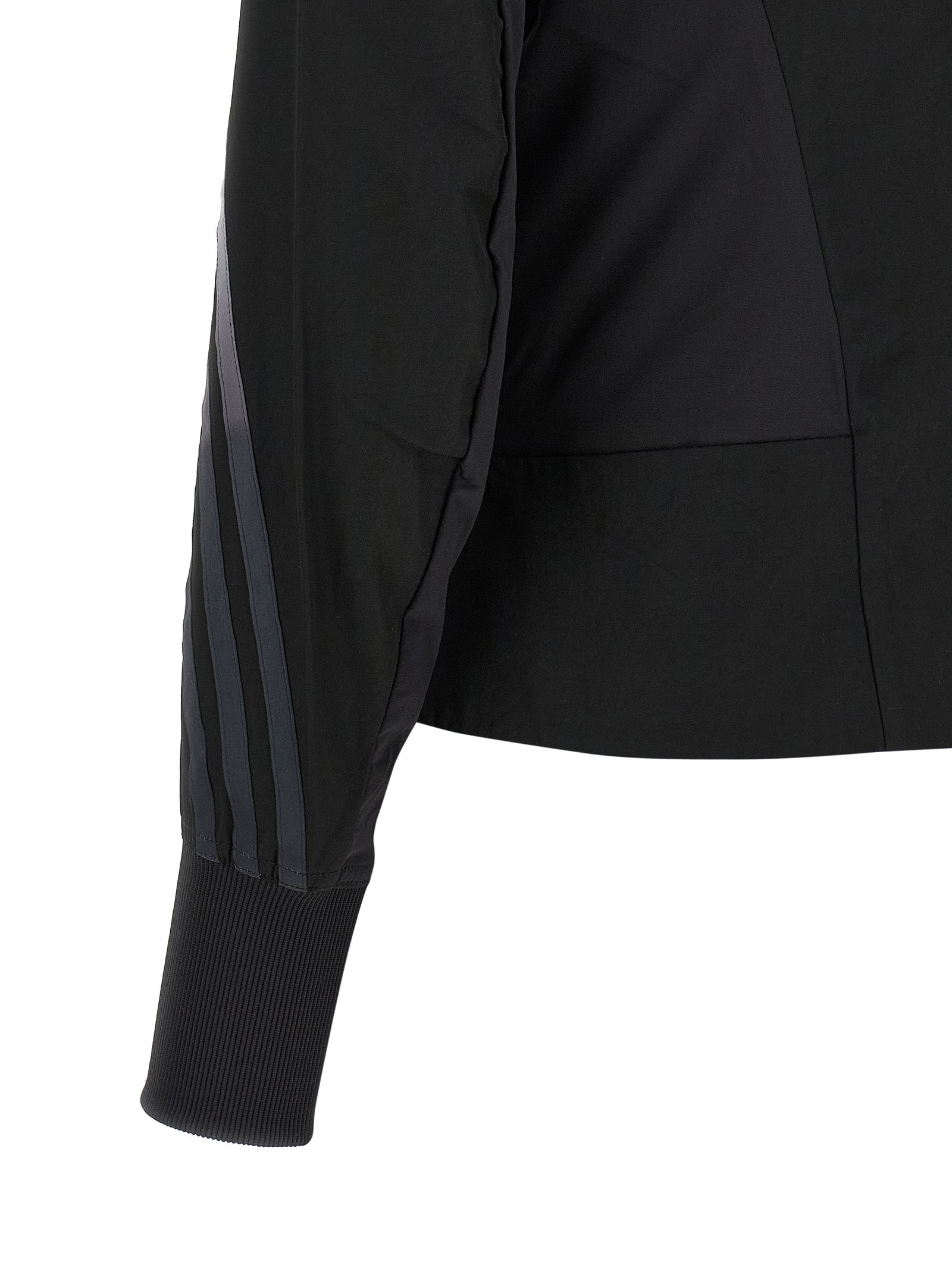 Activewear Sweatshirt by Y-3 for women in polyamide twill gradient, black & striped showcases a athletic silhouette with sleeves, a athletic high-neck neckline, and high-performance for a athletic aesthetic.