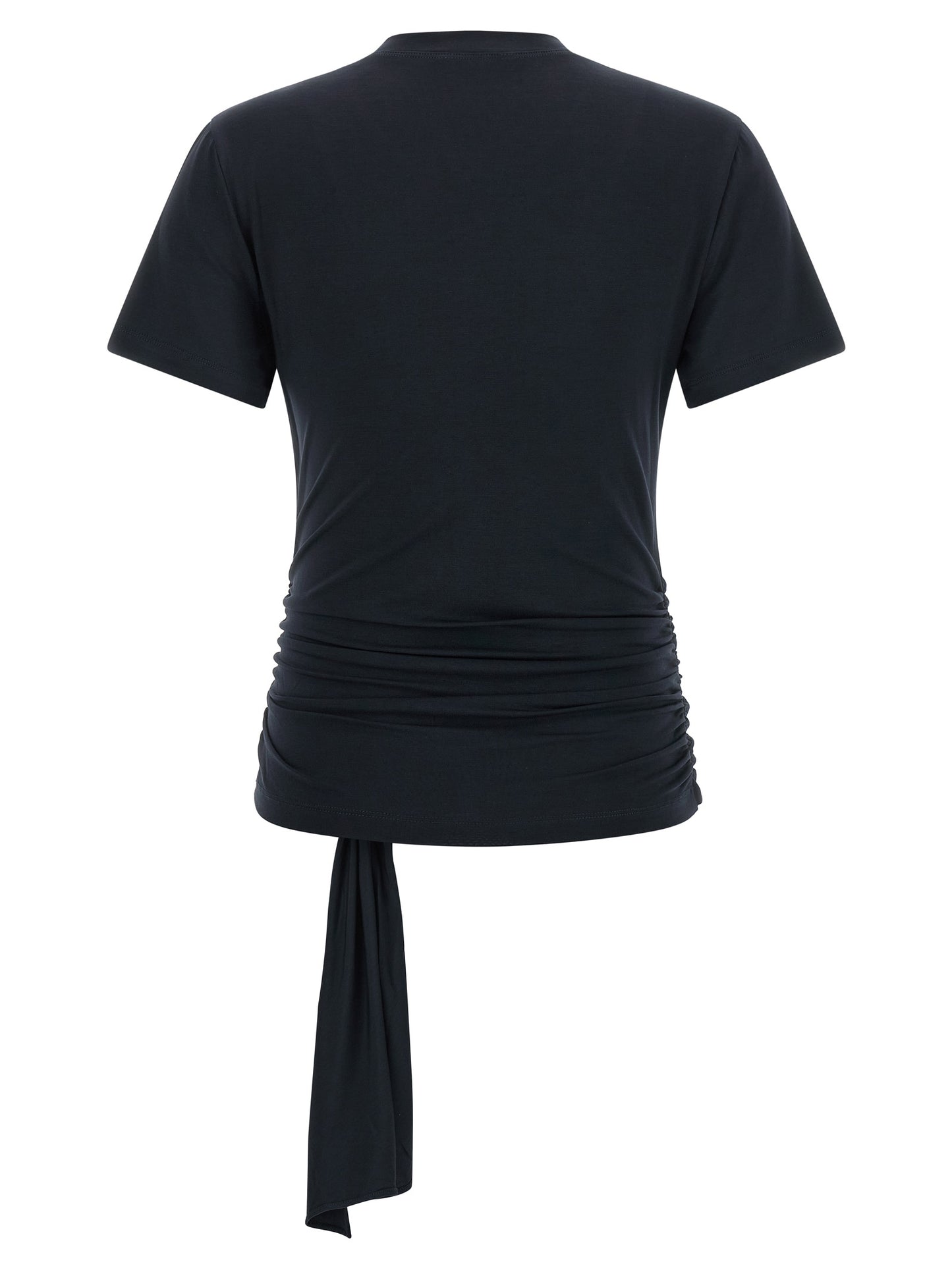 7 For All Mankind Women's Short-Sleeve Crew Neck Lyocell Activewear T-Shirt - Dark Blue