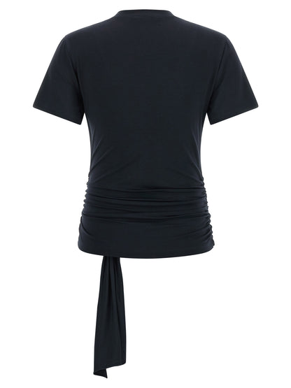 7 For All Mankind Women's Short-Sleeve Crew Neck Lyocell Activewear T-Shirt - Dark Blue