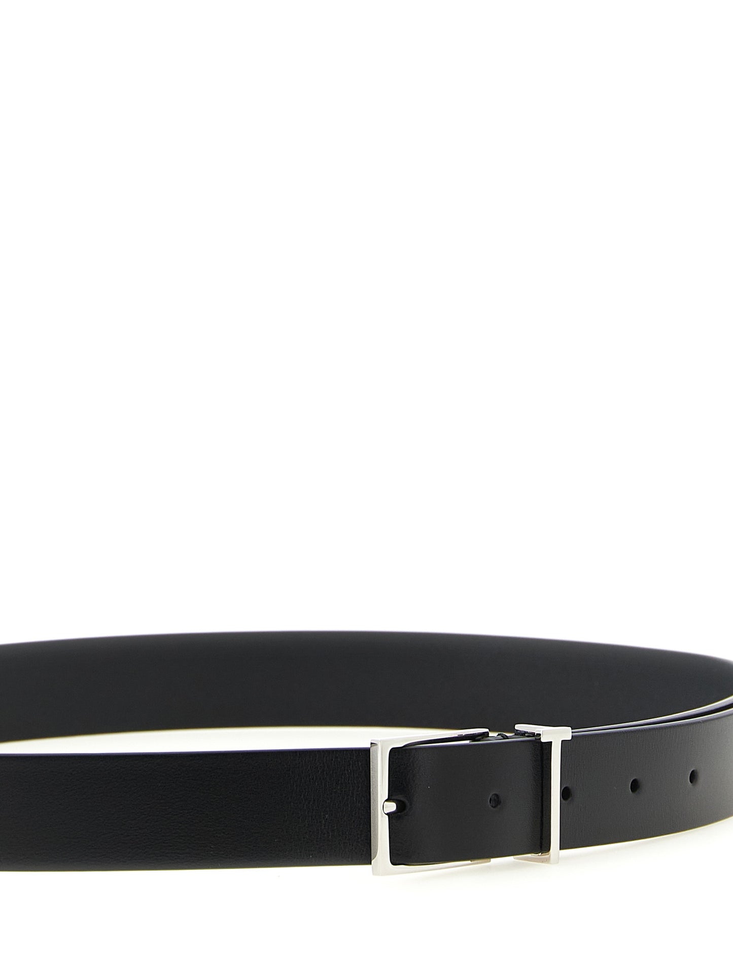 Belt by Tom Ford for men in calfskin leather & palladium black & palladium features a versatile silhouette, artfully showcasing the versatile design of the Calfskin Leather & Palladium Belt for a sophisticated, premium finish.