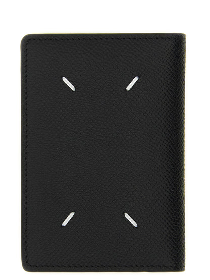 Maison Margiela Four Stitches Calfskin Leather Cardholder Card Case - Black Signature