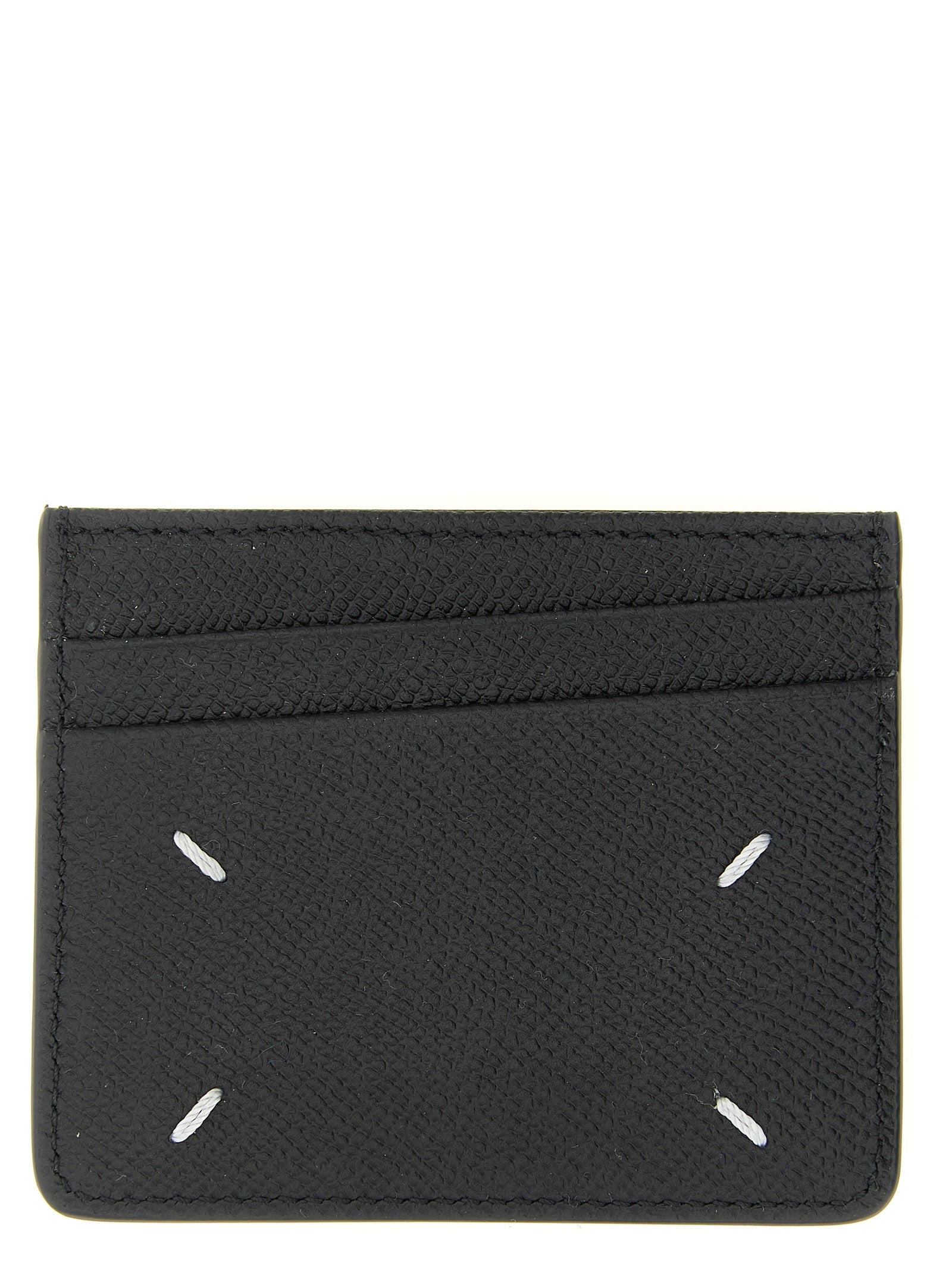 Cardholder Card Case by Maison Margiela for men in calfskin leather black, white & signature features a polished Four Stitches Calfskin Leather Cardholder Card Case design with polished card-organization compact-design.