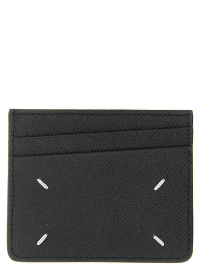 Cardholder Card Case by Maison Margiela for men in calfskin leather black, white & signature features a polished Four Stitches Calfskin Leather Cardholder Card Case design with polished card-organization compact-design.