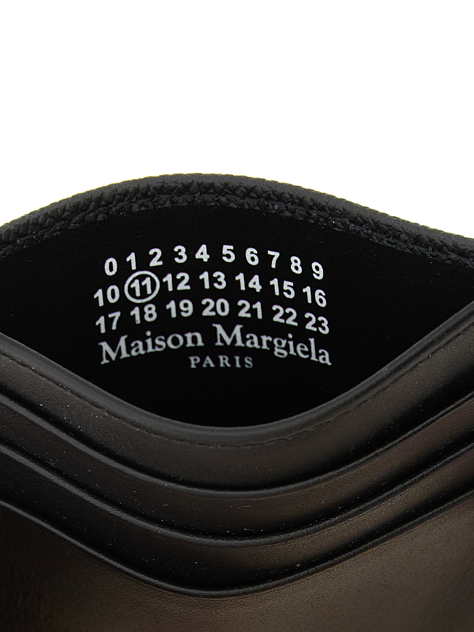 Cardholder Card Case by Maison Margiela for men in calfskin leather black, white & signature features an dynamic silhouette from the Four Stitches Calfskin Leather Cardholder Card Case collection, highlighting dynamic card-organization compact-design for a premium and sophisticated look.