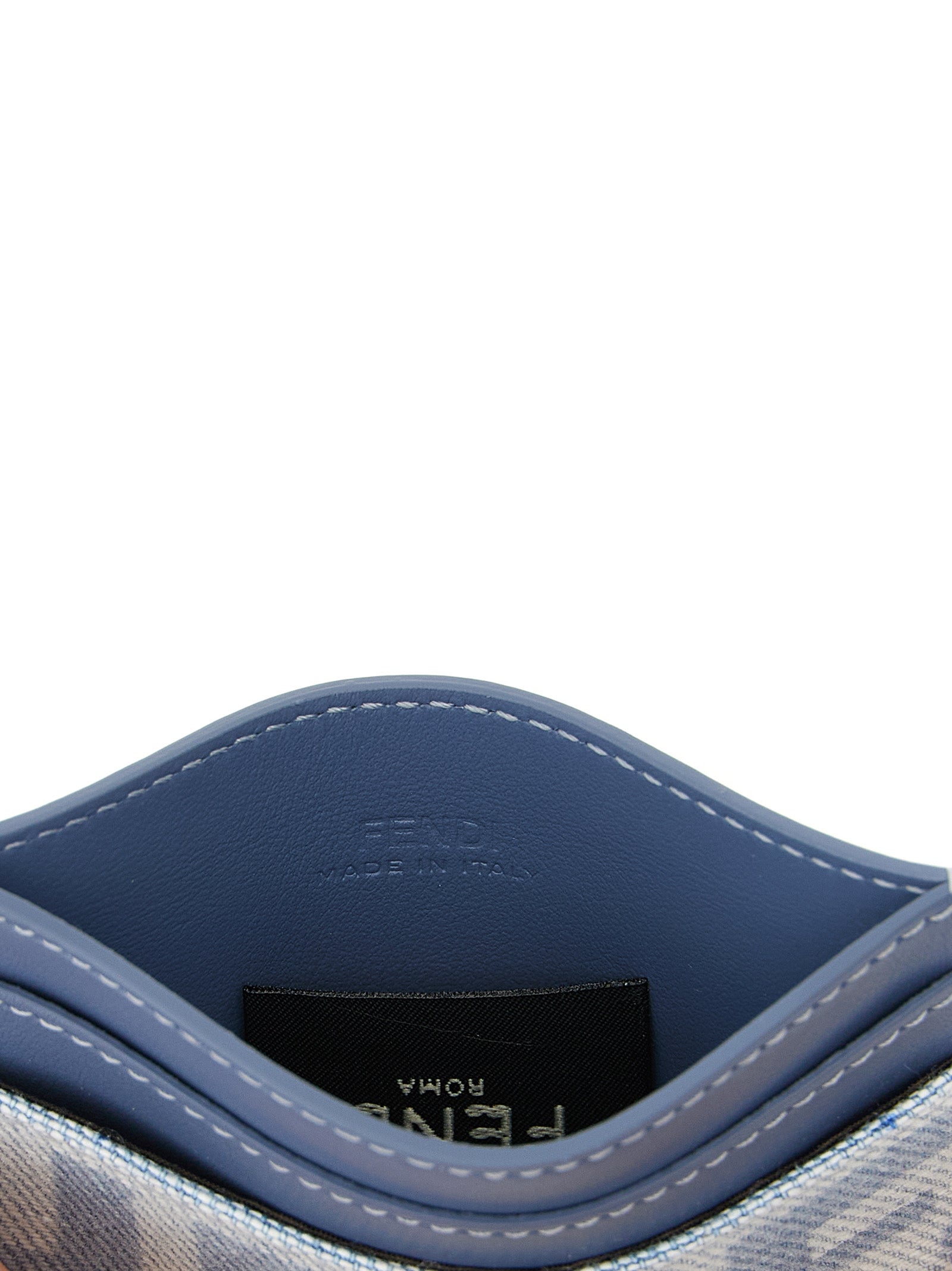 Cardholder Card Case by Fendi for women in polyester denim cotton gold, light-blue, monogram & print features an meticulous design, elegantly showcasing the refined Polyester Denim Cotton Cardholder Card Case aesthetic while integrating sophisticated card-organization.