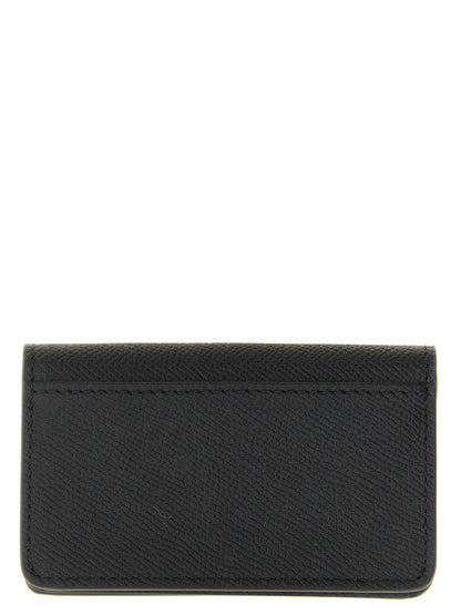 Cardholder Card Case by Maison Margiela for women in calfskin leather black, silver & signature features an dynamic silhouette from the Four Stitches Calfskin Leather Cardholder Card Case collection, highlighting dynamic card-organization for a premium and sophisticated look.