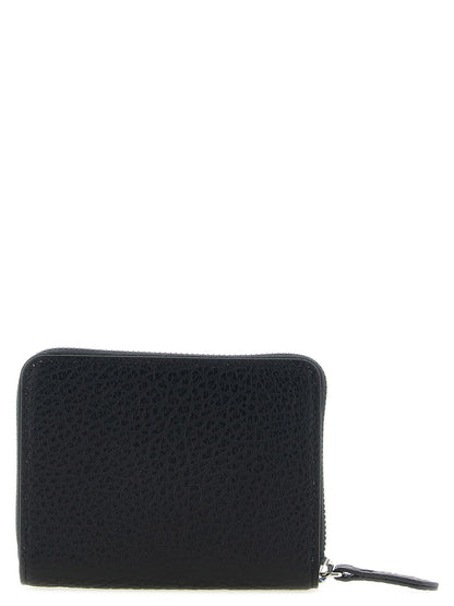 Cardholder Wallet by Maison Margiela for men in calfskin leather black & signature showcases a refined silhouette, artfully detailed with the signature style of the Four Stitches Calfskin Leather Cardholder Wallet and functional card-organization zip-around coin-purse.