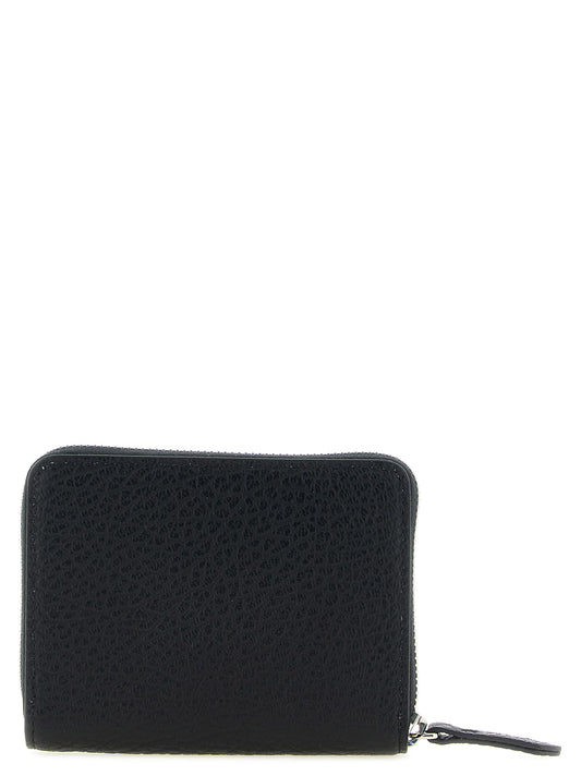 Cardholder Wallet by Maison Margiela for men in calfskin leather black & signature showcases a refined silhouette, artfully detailed with the signature style of the Four Stitches Calfskin Leather Cardholder Wallet and functional card-organization zip-around coin-purse.