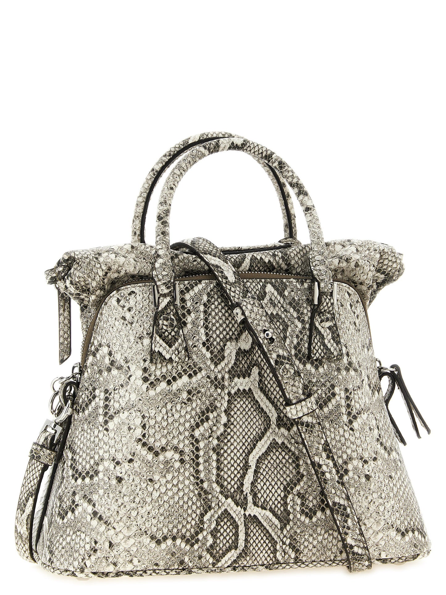 Mini Shoulder Bag by Maison Margiela for women in pvc & leather gray, silver, signature-print & print showcases a enviable silhouette, artfully detailed with a secure , organized , and versatile shoulder-strap for a enviable look.