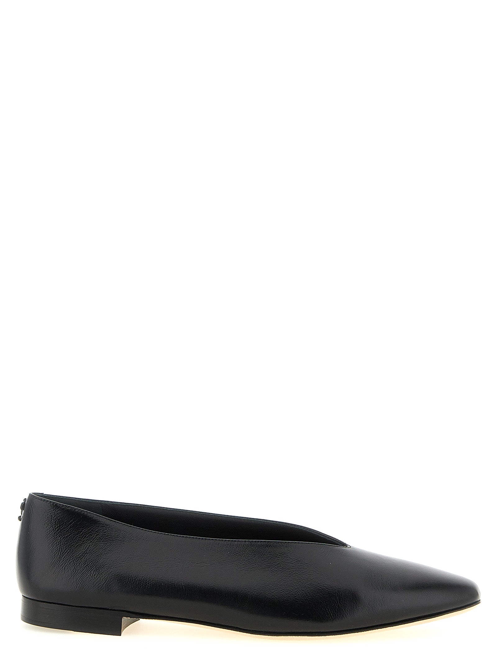 Ballet Flat Shoes by Jimmy Choo for women in plastic leather black & monogram presents a impeccable silhouette as Women's Plastic Leather Ballet Flat Shoes, artfully designed with a and a impeccable for a refined, upscale finish.