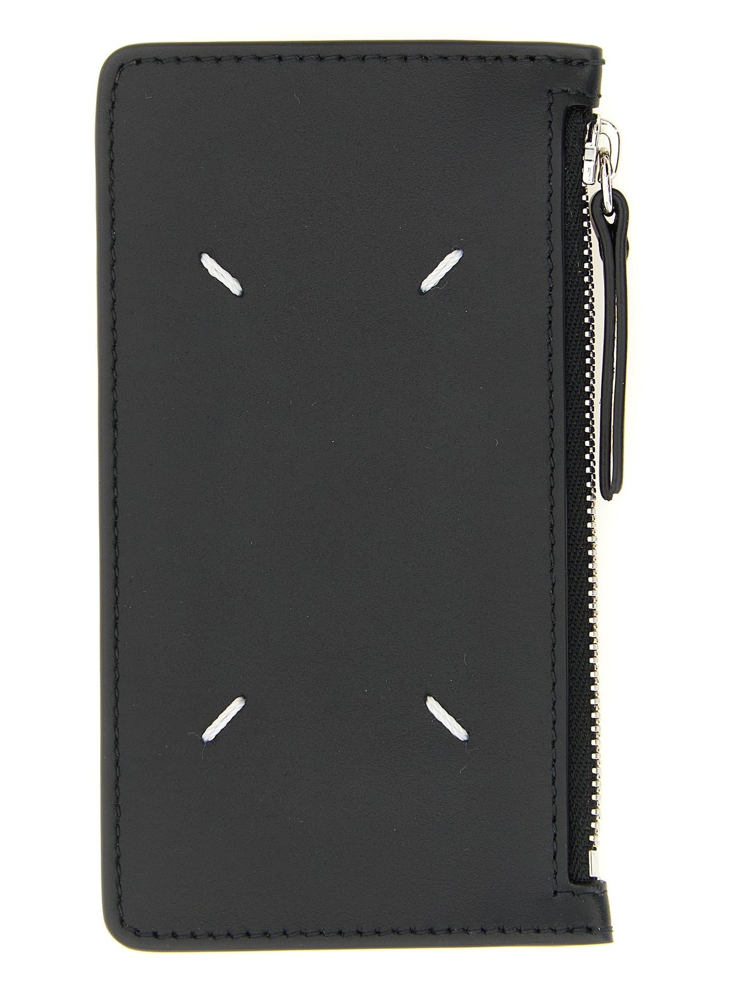 Cardholder Card Case by Maison Margiela for men in bos taurus suede calf leather black, silver & signature features an meticulous design, elegantly showcasing the refined Four Stitches Bos Taurus Suede Calf Leather Cardholder Card Case aesthetic while integrating sophisticated card-organization.