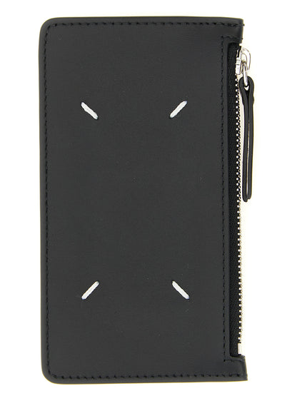 Cardholder Card Case by Maison Margiela for men in bos taurus suede calf leather black, silver & signature features an meticulous design, elegantly showcasing the refined Four Stitches Bos Taurus Suede Calf Leather Cardholder Card Case aesthetic while integrating sophisticated card-organization.