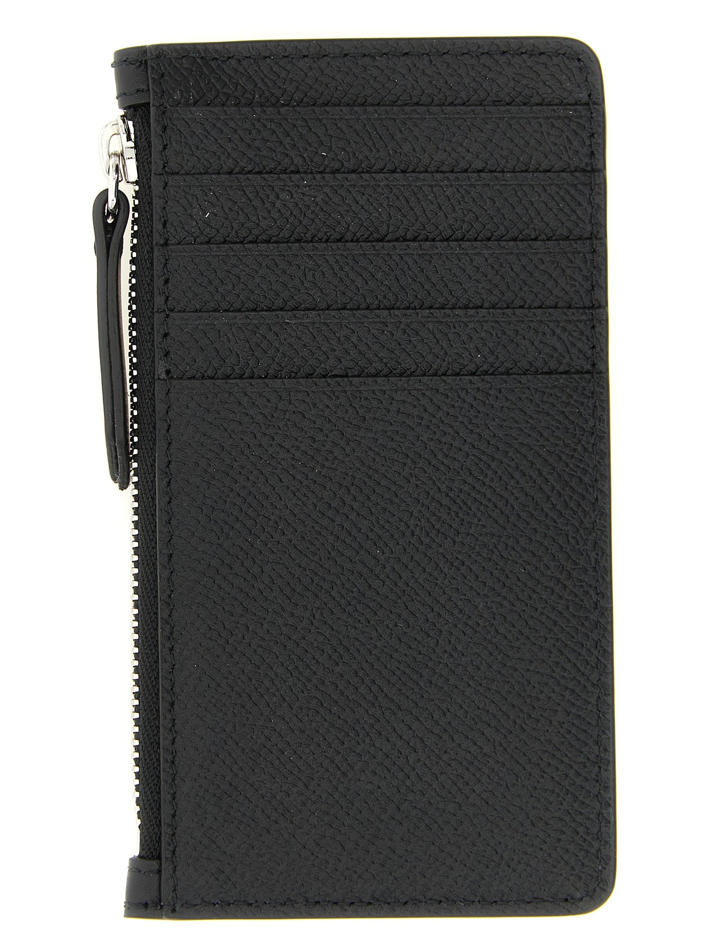 Cardholder Card Case by Maison Margiela for men in bos taurus suede calf leather black, silver & signature showcases a couture-grade silhouette from the Four Stitches Bos Taurus Suede Calf Leather Cardholder Card Case collection, highlighting functional card-organization for a couture-grade finish.