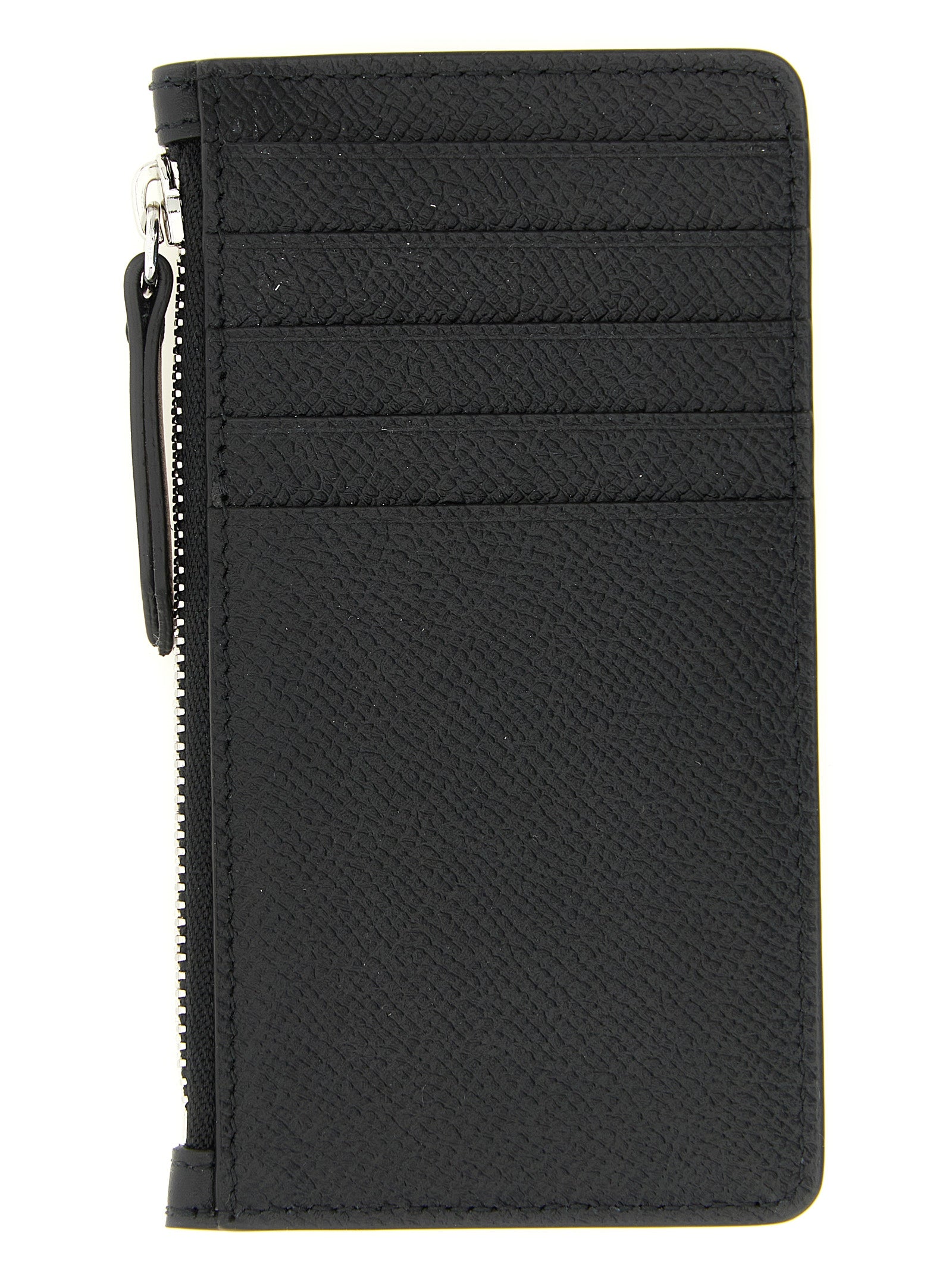 Cardholder Card Case by Maison Margiela for men in bos taurus suede calf leather black, silver & signature showcases a couture-grade silhouette from the Four Stitches Bos Taurus Suede Calf Leather Cardholder Card Case collection, highlighting functional card-organization for a couture-grade finish.
