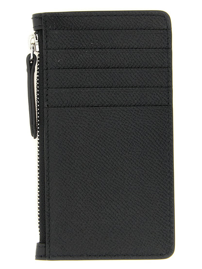 Cardholder Card Case by Maison Margiela for men in bos taurus suede calf leather black, silver & signature showcases a couture-grade silhouette from the Four Stitches Bos Taurus Suede Calf Leather Cardholder Card Case collection, highlighting functional card-organization for a couture-grade finish.