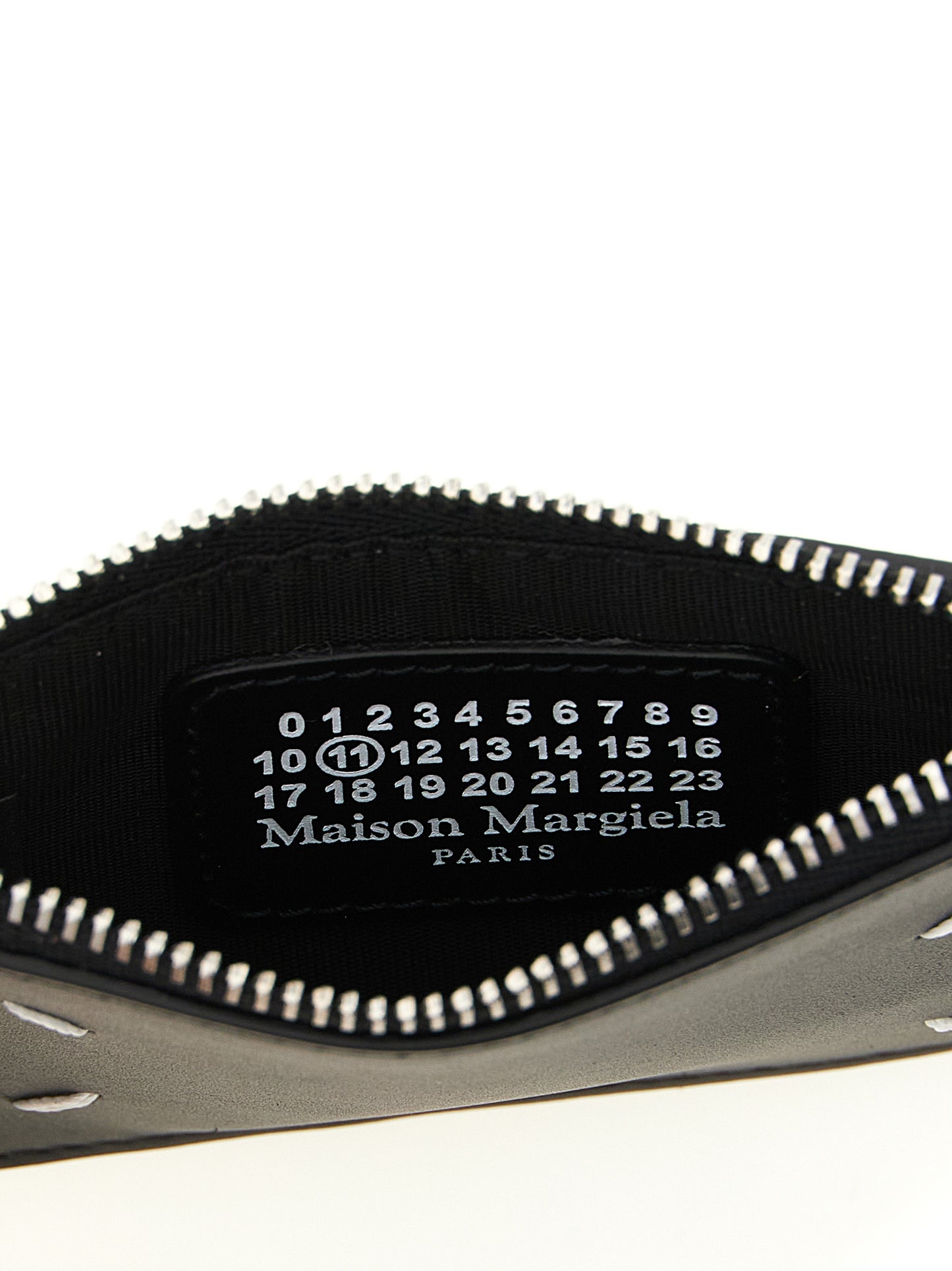 Cardholder Card Case by Maison Margiela for men in bos taurus suede calf leather black, silver & signature features a refined silhouette, showcasing the elegant lines of the Four Stitches Bos Taurus Suede Calf Leather Cardholder Card Case alongside premium card-organization for a refined finish.