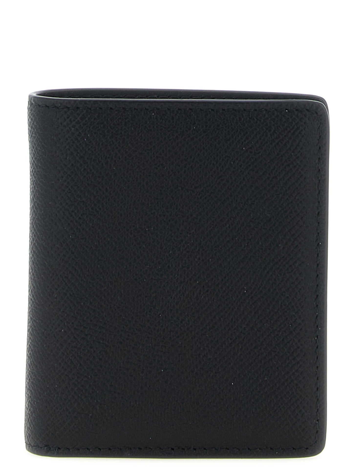 Cardholder Wallet by Maison Margiela for men in bos taurus calf suede leather black & signature presents a streamlined silhouette, showcasing the sophisticated design of the Four Stitches Bos Taurus Calf Suede Leather Cardholder Wallet collection with functional card-organization compact-design coin-purse.