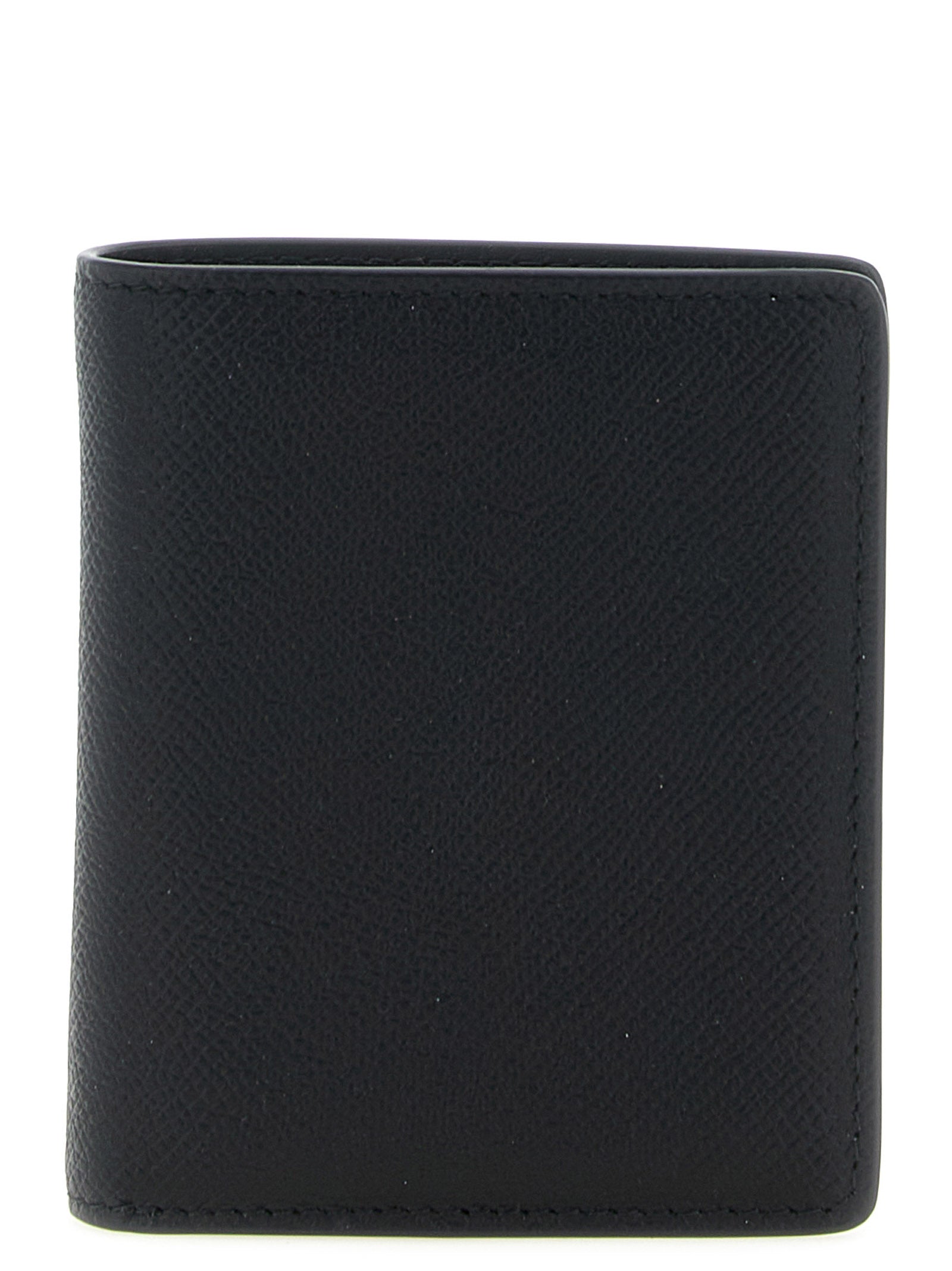 Cardholder Wallet by Maison Margiela for men in bos taurus calf suede leather black & signature presents a streamlined silhouette, showcasing the sophisticated design of the Four Stitches Bos Taurus Calf Suede Leather Cardholder Wallet collection with functional card-organization compact-design coin-purse.