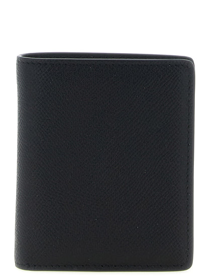 Cardholder Wallet by Maison Margiela for men in bos taurus calf suede leather black & signature presents a streamlined silhouette, showcasing the sophisticated design of the Four Stitches Bos Taurus Calf Suede Leather Cardholder Wallet collection with functional card-organization compact-design coin-purse.