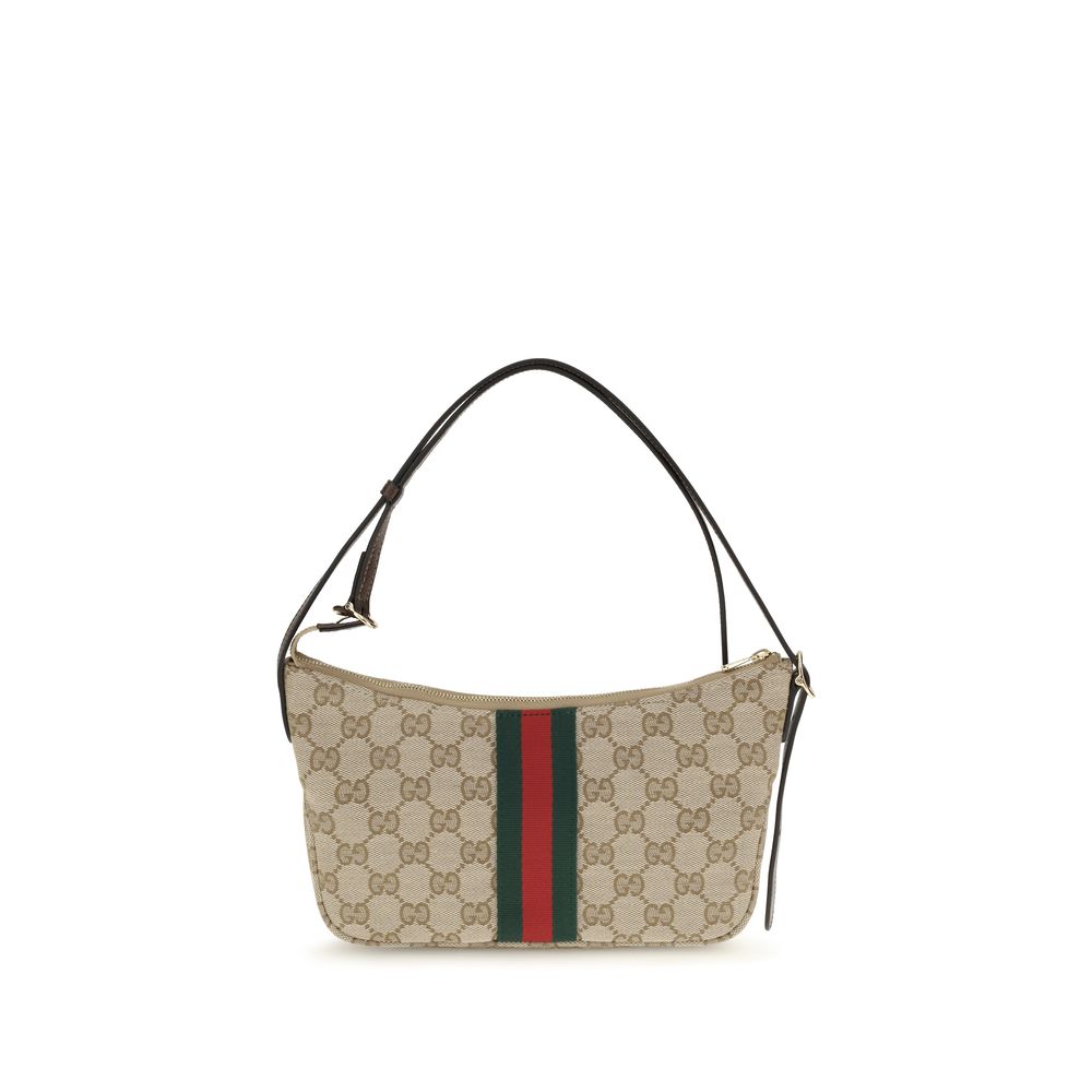 Small Shoulder Bag by Gucci for men in polyester polyamide leather & cotton beige, gold, green, red, patterned, signature & striped features a distinguished silhouette, showcasing a secure zipper and distinguished with versatile shoulder-strap, adjustable-strap, detachable-strap & handle for a distinguished finish.