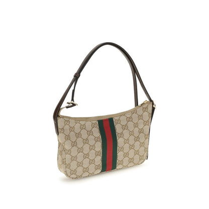 Small Shoulder Bag by Gucci for men in polyester polyamide leather & cotton beige, gold, green, red, patterned, signature & striped features a effortless sophistication silhouette, secured by a zipper with ample and versatile shoulder-strap, adjustable-strap, detachable-strap & handle for a effortless sophistication finish.
