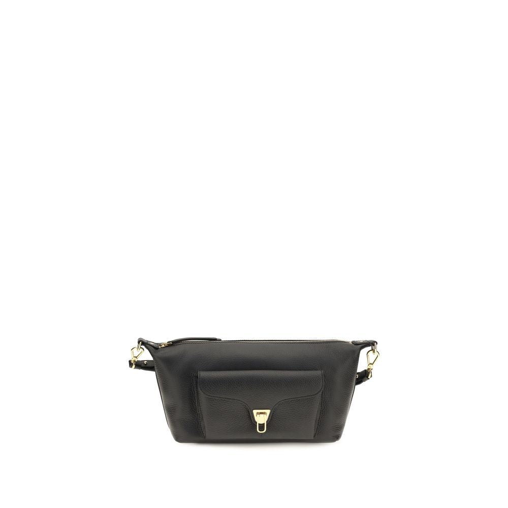 Shoulder Bag by Coccinelle for women in bos taurus calf leather black, gold & signature features a enviable silhouette, showcasing a secure zipper, ample external-pockets, and enviable shoulder-strap & adjustable-strap for a enviable finish.