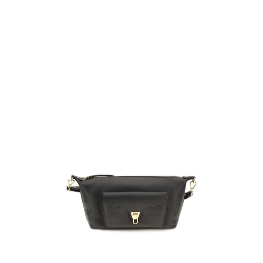 Shoulder Bag by Coccinelle for women in bos taurus calf leather black, gold & signature features a enviable silhouette, showcasing a secure zipper, ample external-pockets, and enviable shoulder-strap & adjustable-strap for a enviable finish.