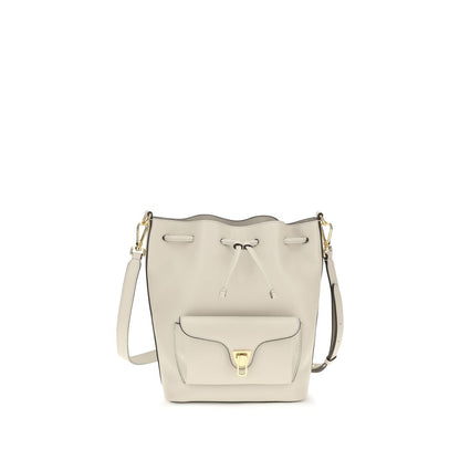 Mini Crossbody Bucket Handbag by Coccinelle for women in bos taurus calf leather green features a effortlessly chic silhouette, showcasing a secure drawstring and ample external-pockets with versatile crossbody-strap, shoulder-strap & adjustable-strap for a effortlessly chic finish.