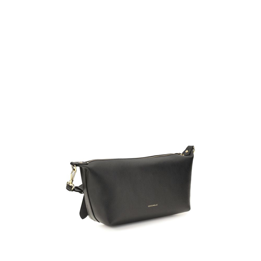 Shoulder Bag by Coccinelle for women in bos taurus calf leather black, gold & signature features a distinguished silhouette, showcasing a secure zipper and distinguished external-pockets with versatile shoulder-strap & adjustable-strap for a distinguished finish.