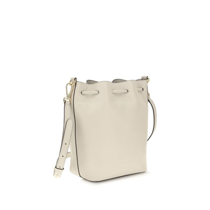 Mini Crossbody Bucket Handbag by Coccinelle for women in bos taurus calf leather green features an sun-drenched silhouette, showcasing a secure drawstring, ample external-pockets, and versatile crossbody-strap, shoulder-strap & adjustable-strap for a truly sun-drenched finish.